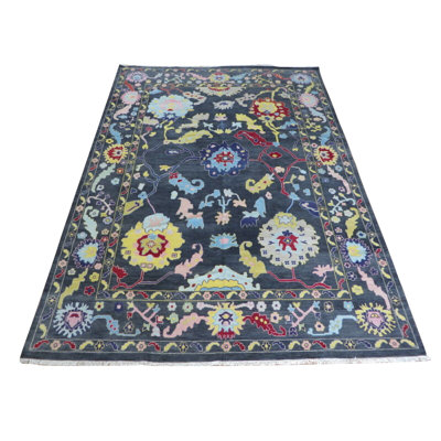 Tapis de zone en laine 10 pi x 13 pi 10 po one-of-kind à la main noué la