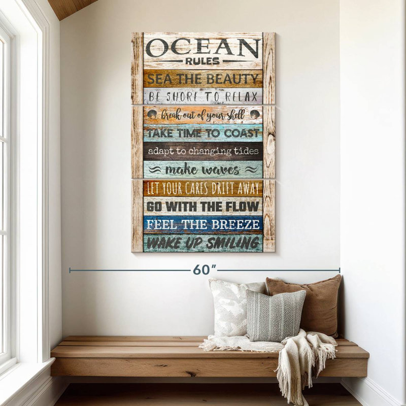 Kema Ocean Rules Typography, 50" H x 32" W