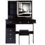 Ensemble de coiffeuse 37 po avec commode gauche et tabouret coussiné