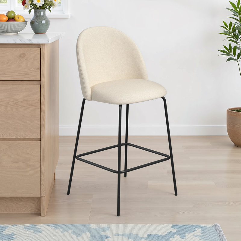 Tabouret de comptoir à dossier bas 25 po Ballance, Bingo beige performance