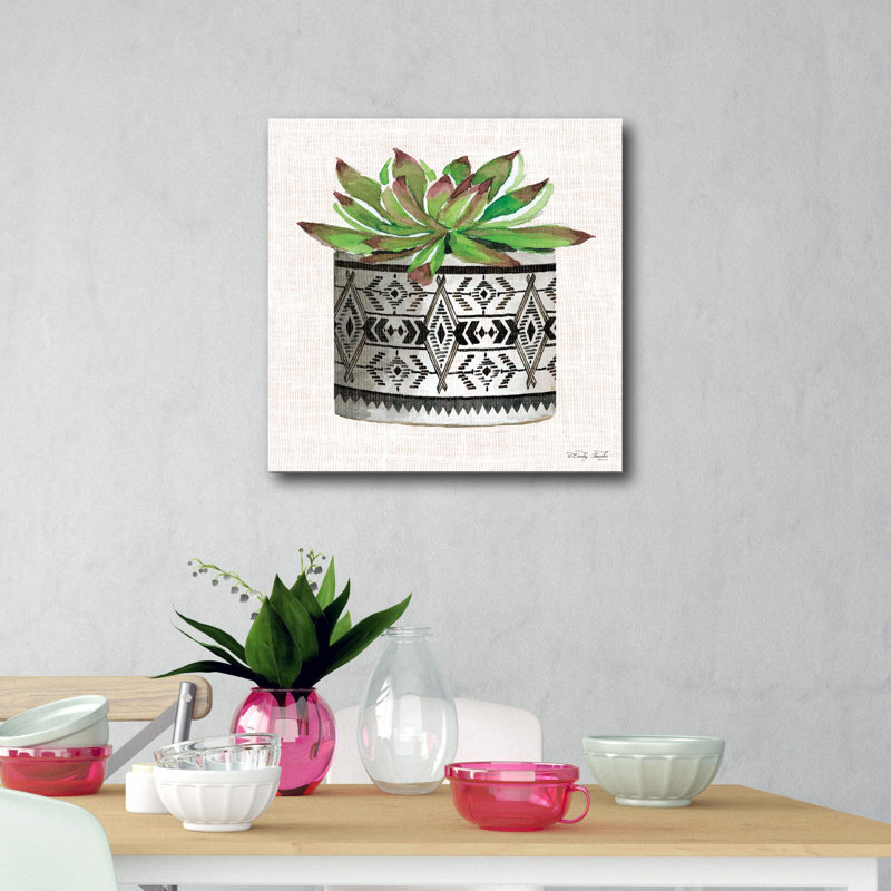 « succulent ii », reproduction d’art sur toile tendue, H 24 po x l 24 po x P 1,5 po