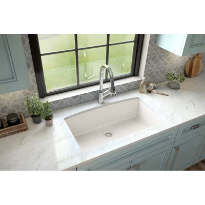 32 in. x 19 in. Quartz Undermount Single Bowl Kitchen Sink