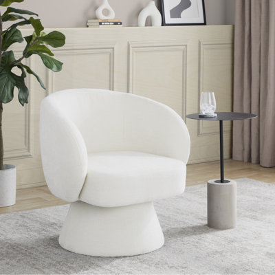 Swivel Accent Chair In Grey Fabric