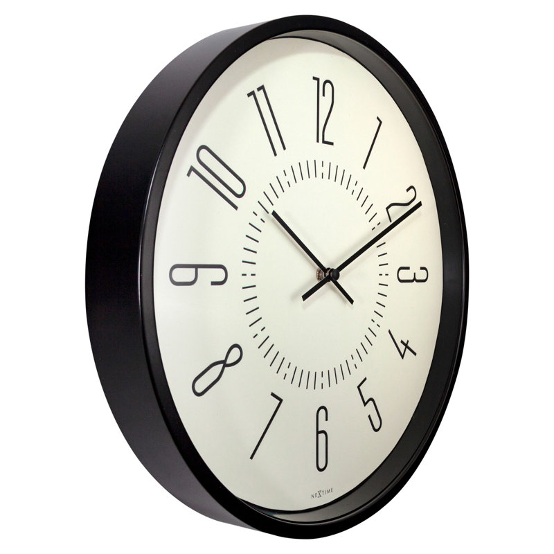 Luminous '- Horloge murale - 13,8 po - Métal et verre - Noir, Blanc