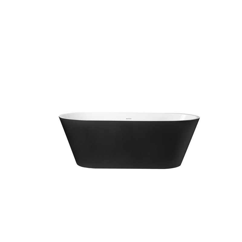 Arcadia 59 In. Freestanding Bathtub In Matte Black Finish, Matte Black