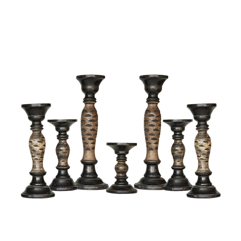 Pilier en bois 15 po, Blanc antique_2, 7, 15,12,9,6,9,12,15 Inch
