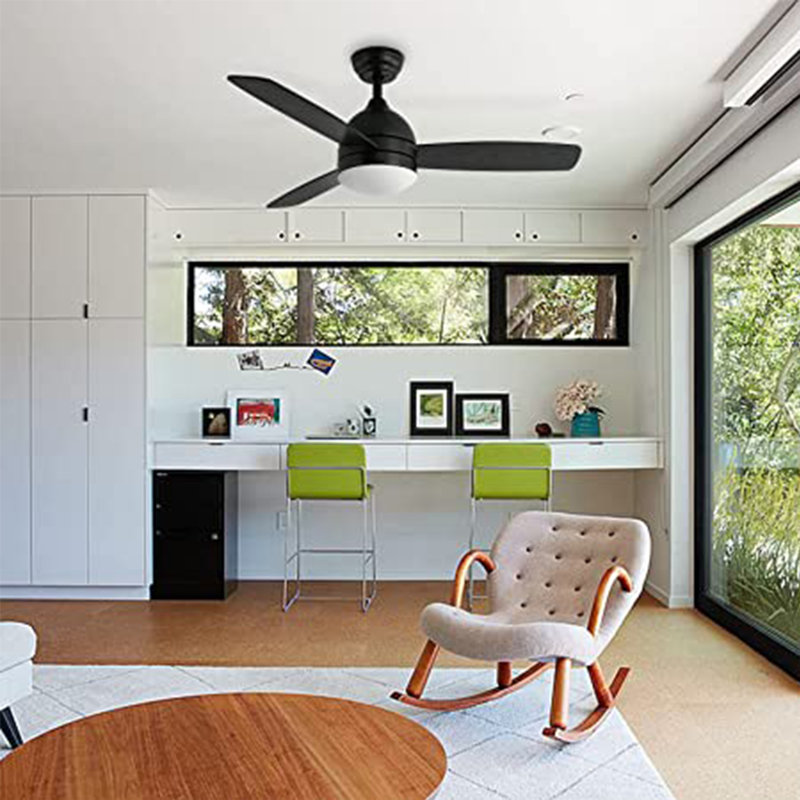 Demy 48'' Ceiling Fan with LED Lights and Remote Control 3-Blades
