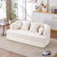 (Old Sku: W2231P392100) Canapé-lit pliable 2-en-1, canapé-lit convertible pliable sans os de 70 pouces, 4 coussins pour le salon, blanc laiteux