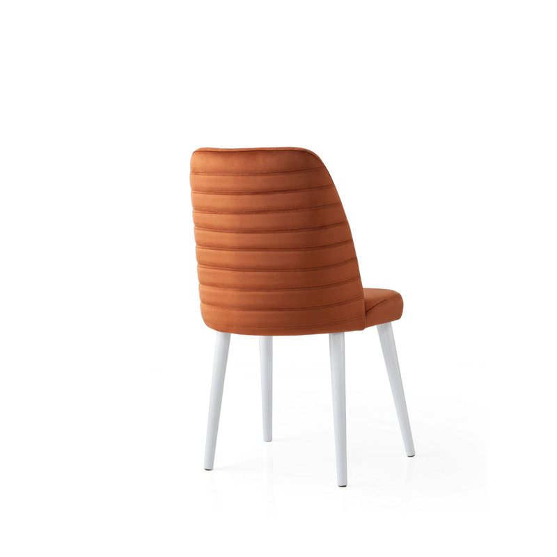 Elegant Chair Set (2 Pieces), Tile Red, 16.5 x 37.8 x 17.0 inches | 100% Iron Frame, Particle Board Seat, Beech Legs | Modern Design, Perfect for Dining Rooms & Home Offices, Durable with 386 Lbs Capacity
