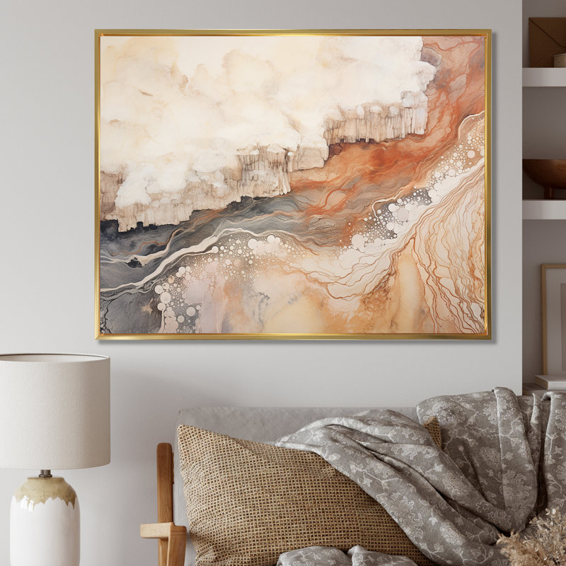 Minimalisme Geyser Landscape Tranquility I - Décoration murale Geyser, H 16 po x l 32 po x P 1 po, Toile tendue