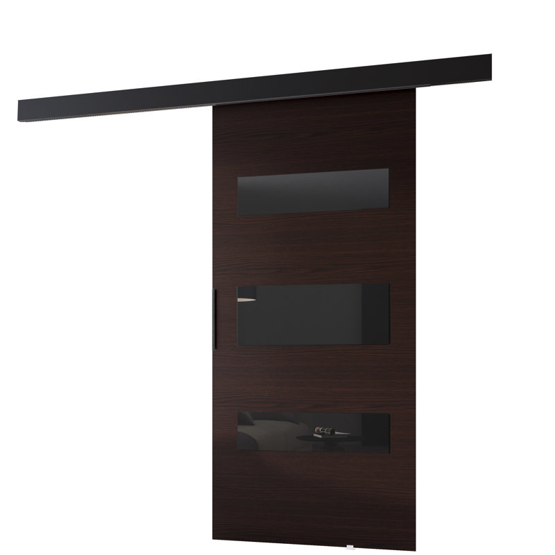 Sliding Door Prim D, Interior Door, 96cm x 205cm, Wenge/Black