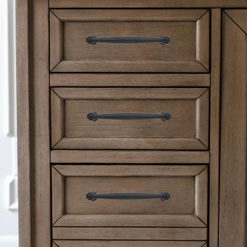 Paquet de 10 poignées d'armoire, poignées d'armoire de cuisine et quincaillerie de tiroir de commode, Noir mat, 7"