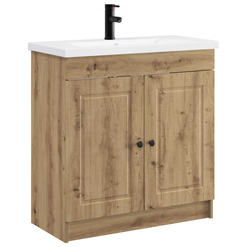 Vanity & Mirror Set, Artisan Oak