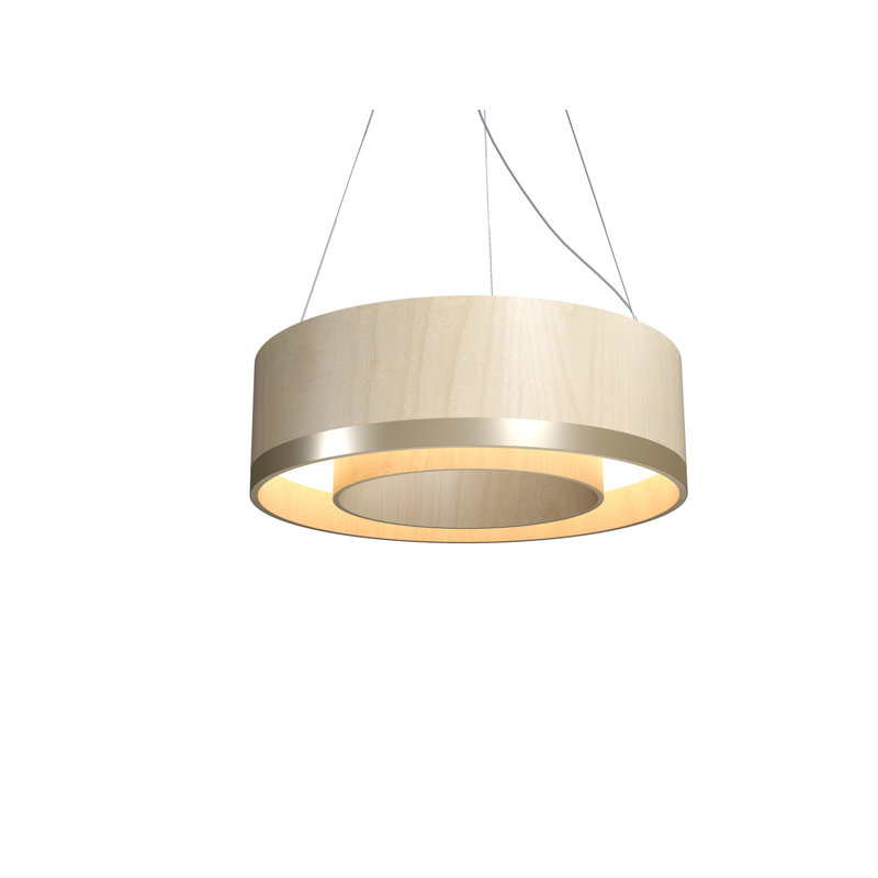 Pendant Accord Cylindrical, Maple, 9.84" H x 23.62" W x 23.62" D