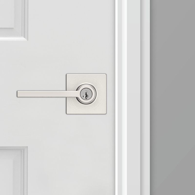 Levier de porte à clé Casey avec rosette Casey et SmartKey, Nickel satiné