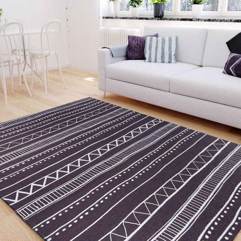 Premium 100% Polyester Area Rug, 6.9 x 10.2 ft | 1850 g/m², 0.2 in Pile Height | Recycled Poly Cotton Underside | Machine Washable at 30°C | Soft, Durable, Eco-Friendly Design for Modern Living Spaces