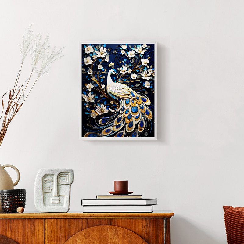 ANIMALS Series CCXVII - reproduction encadrée de qualité supérieure - prête à être accrochée - aucun clou requis, Blanc