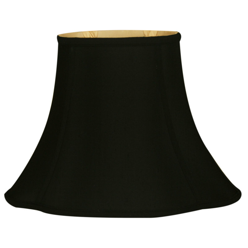 Abat-jour cloche en soie/chantoung (araignée), Noir, H 12,75 po x l 18 po x P 10,25 po