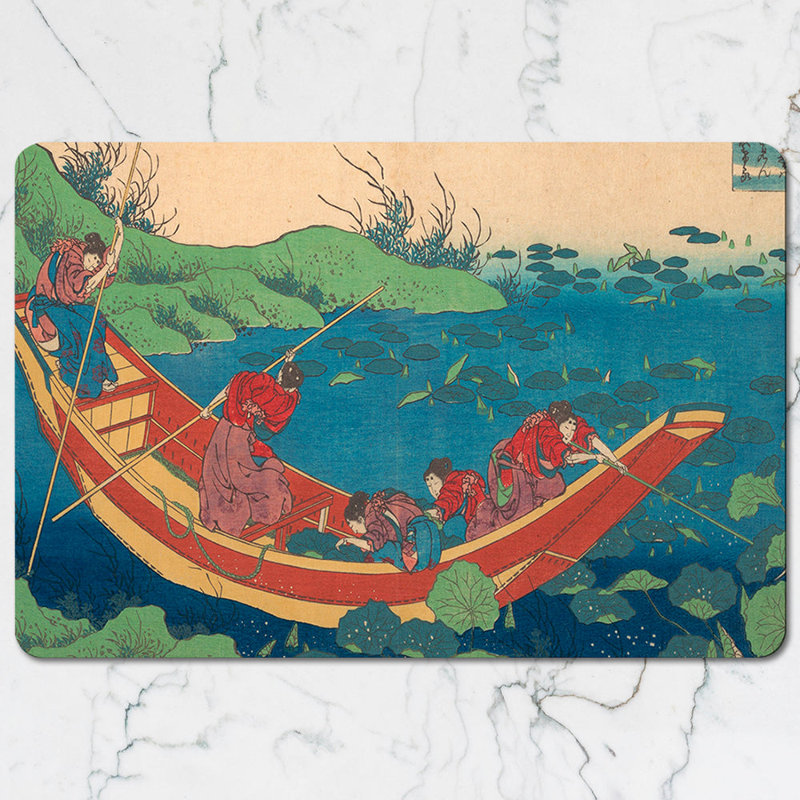 Traditional Japanese Boat Scene Placemat and Coaster Set