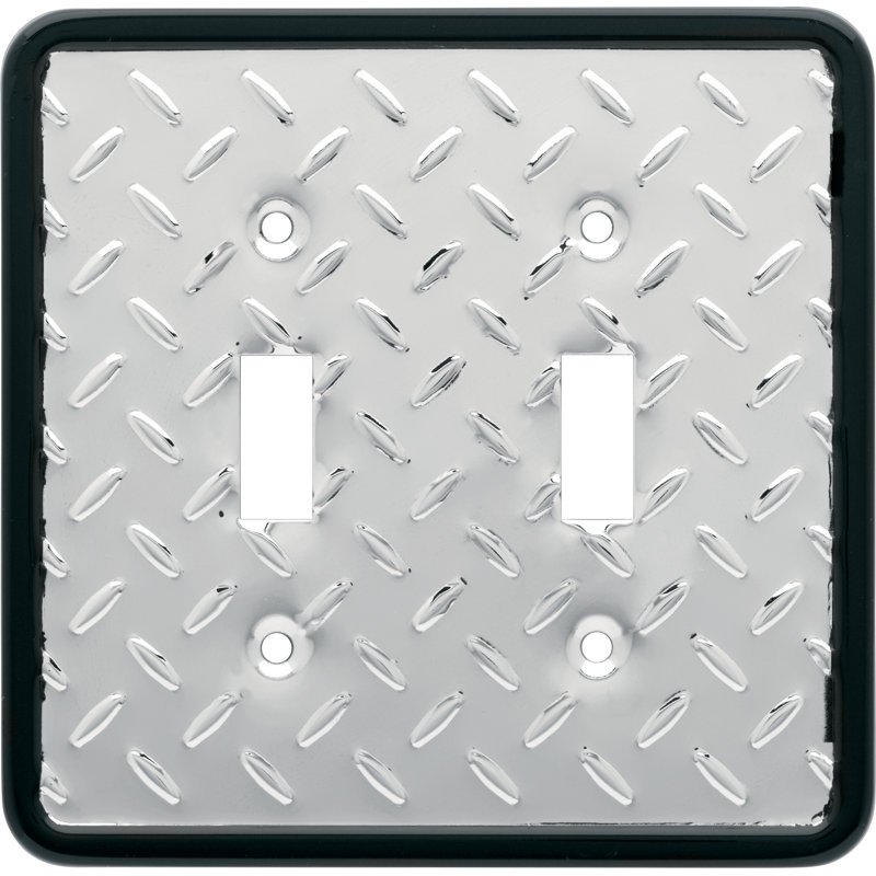 Plaque murale à 2 interrupteurs à bascule Diamond Plate