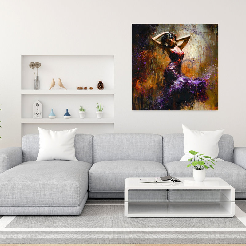 Fibonacci, art contemporain flamenco mauve III, H 36 po x l 36 po