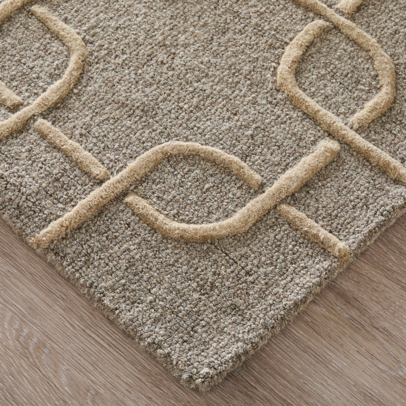 Kimball Transitional Trellis & Lattice Gray Area Rug, Square 1'6"