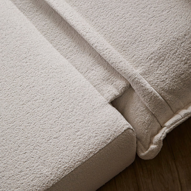 2 Seater Sofa Bed - Boucle, White, Double