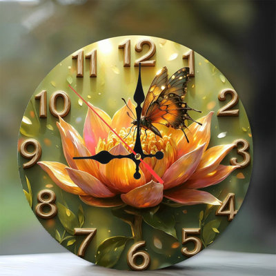 Horloge fleur papillon