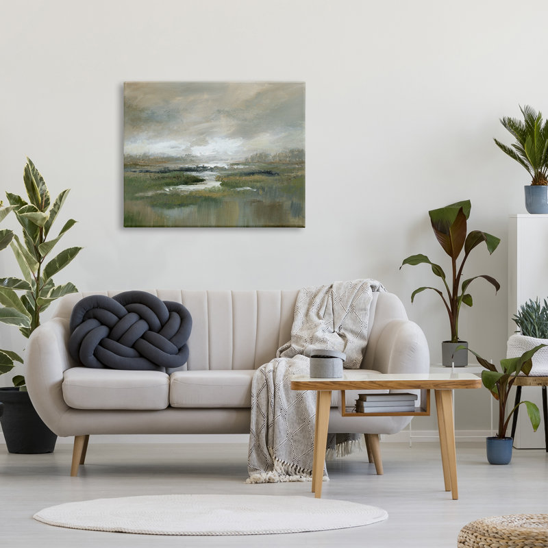 Serene Green and Beige Landscape Canvas Art, 40 x 30