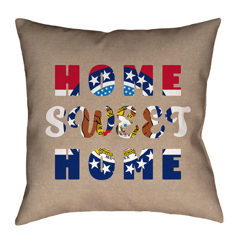 Katelyn Smith Home Sweet Missouri Pillow, 28" x 28", Polyester/Polyester Blend - Indoor Use Only, Throw Pillow