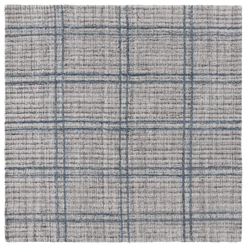 Abstract 155 Area Rug In Dark Grey, Square 6'