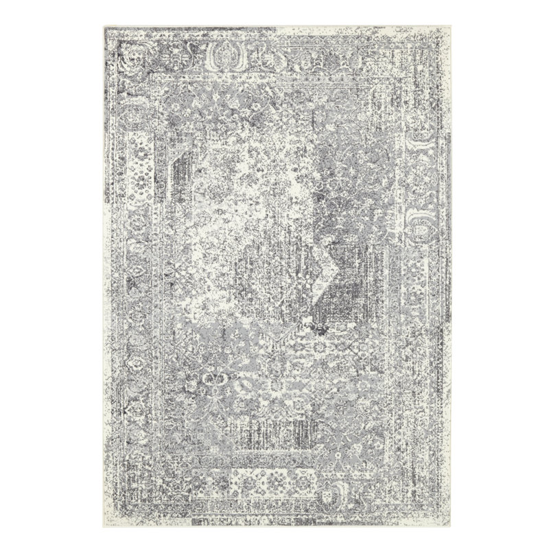 Celebration Plume Flatweave Grey/Cream Rug, Rectangular 80 x 150cm