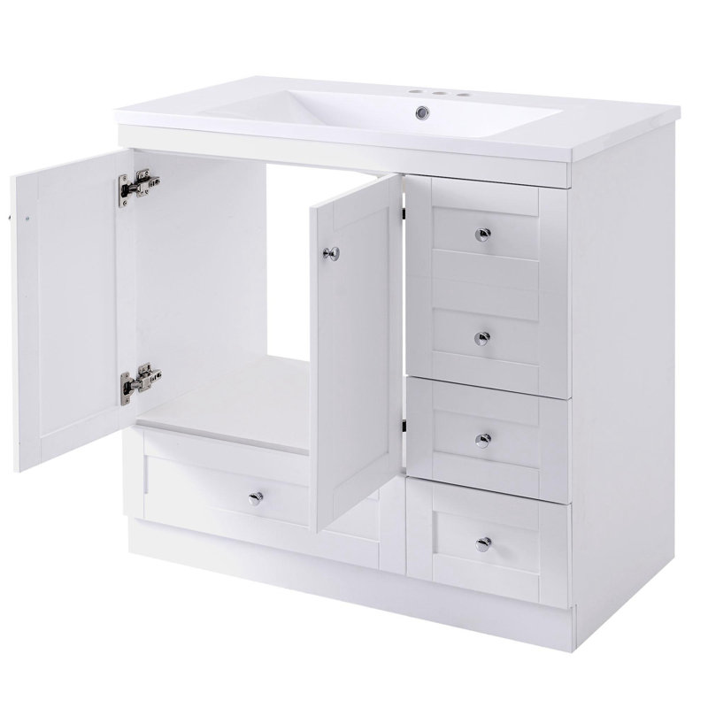 36" Modern Bathroom Vanity, White