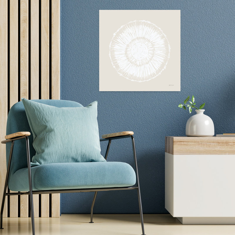 «Coastal Block Print I Neutral Abstract Coastal Art», H 18 po x l 18 po