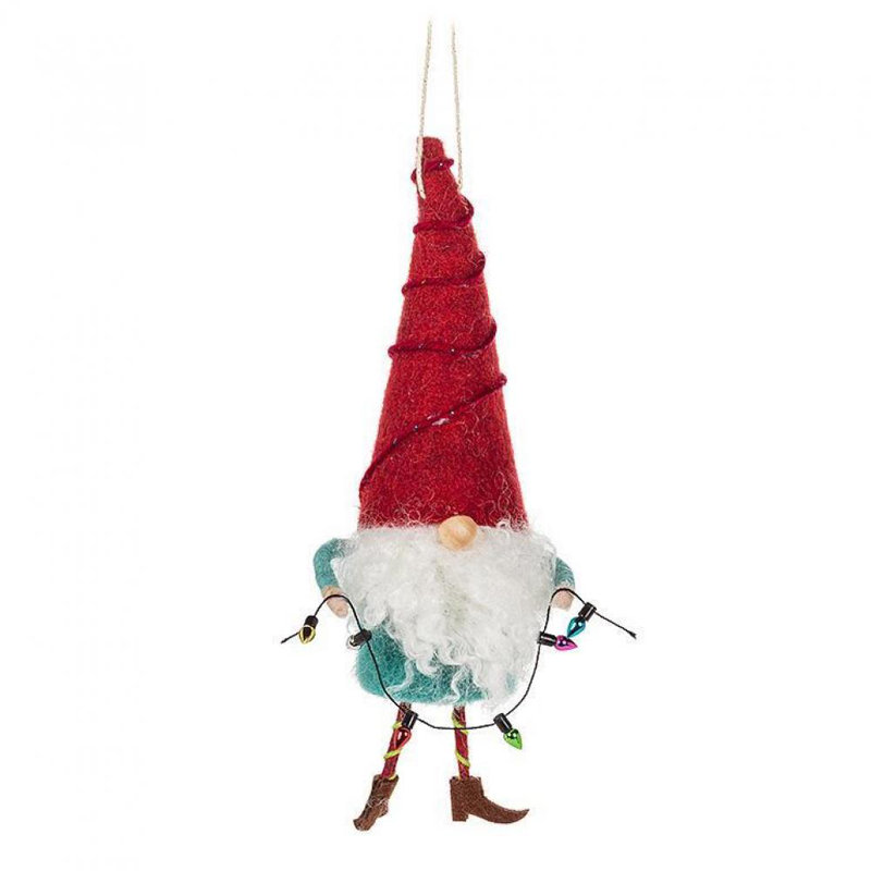 Ornement debout gnome debout avec lumières suspendues