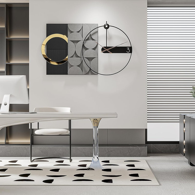 Modern Oversized Wall Clock With Nordic Design, Silent Non-Ticking Mechanism, Battery Operated For Living Room, Bedroom, And Office