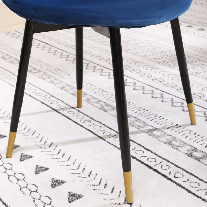 Lassan Contemporary Fabric Dining Chairs, Set Of 4, Blue