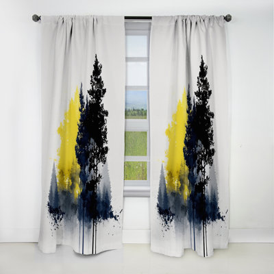 Ardwell - Tree Curtain - Blackout Floral Curtain - 1 Panels