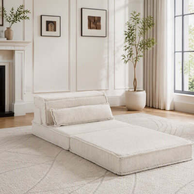 Canapé compressible modulaire simple sans assemblage, blanc