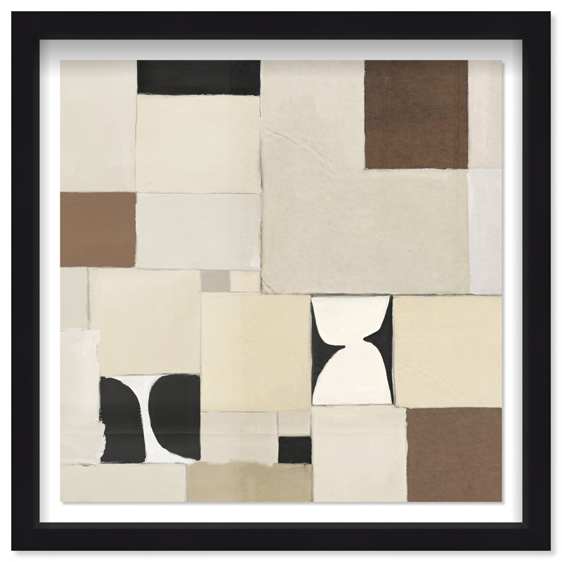 Boho Tiles II Print by Oliver Gal, 17.5" H x 17.5" W, Black Shadowbox