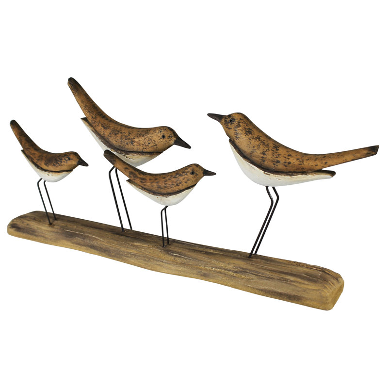 Oiseaux de tunis, groupe de 4, bois