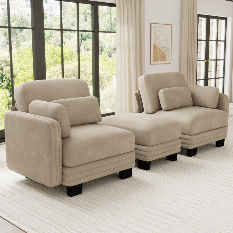 Canapé modulaire modulaire en chenille Camel