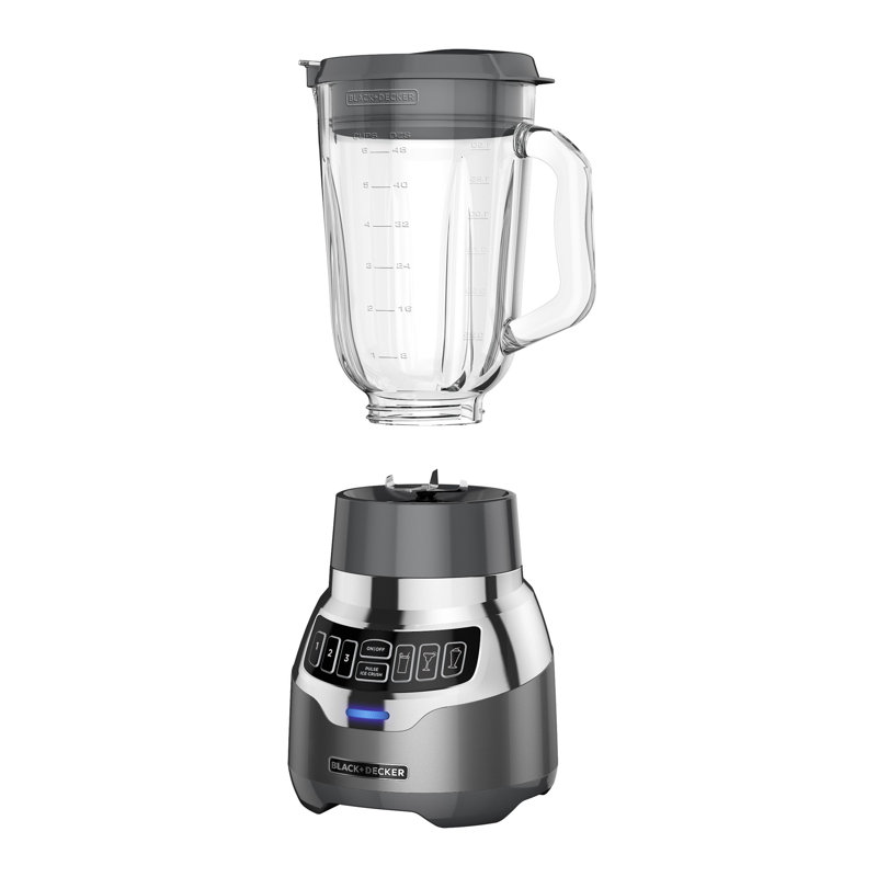 BLACK+DECKER PowerCrush Digital Blender with Quiet Technology, Stainless Steel, BL1300DG-T