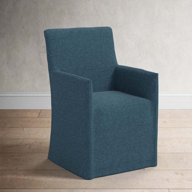 Ivanka 20'' H Upholstered Armchair, Zuma Navy Textured Linen