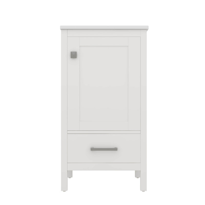Meuble-lavabo moderne avec lavabo en céramique, Blanc