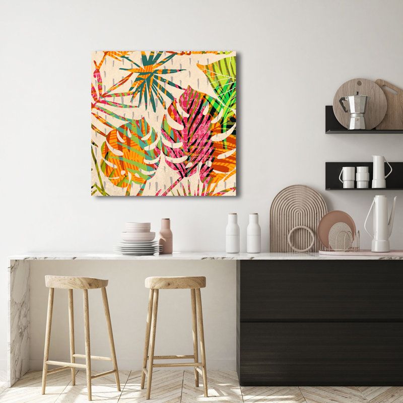 1CG6288 Palm Leaves Festoon II by Eve C. Grant - Wrapped Canvas Print, 70cm H x 70cm W x 4cm D