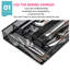 Silverware Drawer Organizer - 5 Compartments，Black