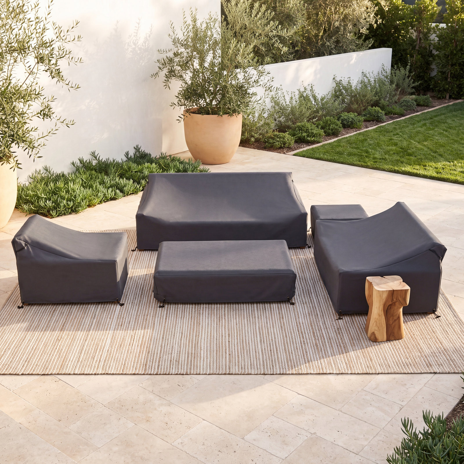 Melrose Teak Outdoor Sofa Seating Group Cover