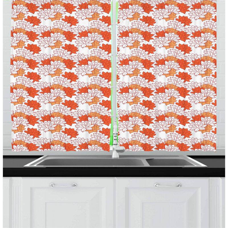 Rideau de cuisine fleur de lotus
