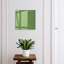 Key cabinet for home, Opens to the left, 30x30x5, White, Regular patterns with green bamboo, 